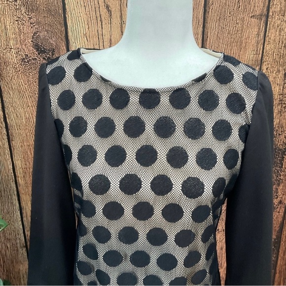 Black dress with polka dots & lace , size 10 - Picture 3 of 8
